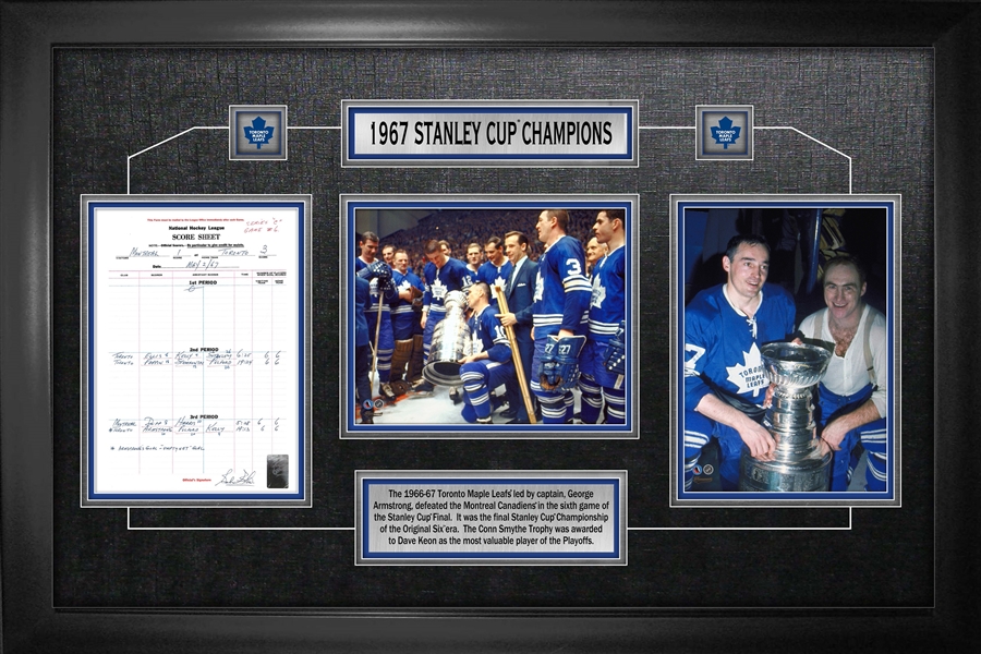 Toronto Maple Leafs Framed Scoresheet Collage 1967 Stanley Cup Champions