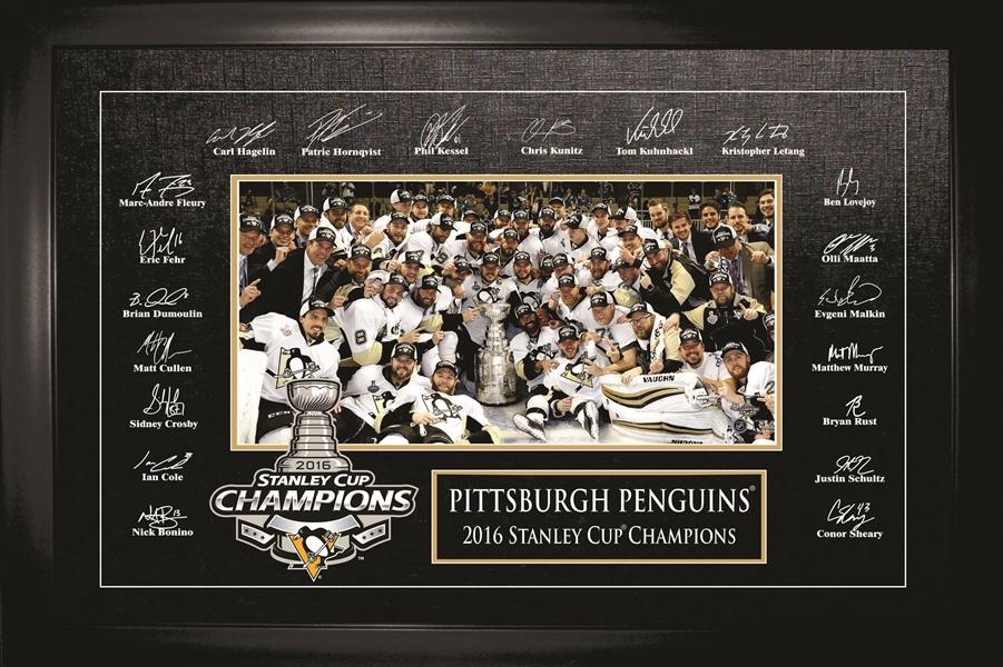Pittsburgh Penguins Etched Signatures 2016 Stanley Cup Celebration