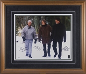 Wayne Gretzky, Mario Lemieux, Gordie Howe Multi Signed - Iconic Frozen Pond Image with Frame - (Limited Edition /299)