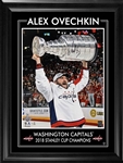 Alex Ovechkin Signed 16x20 Etched Mat Capitals 2018 Raising Cup-V