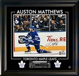 Auston Matthews Signed 16x20 Etched Mat Toronto Maple Leafs Celebration-H