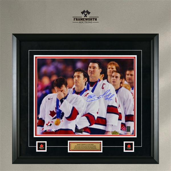 Mario Lemieux and Joe Sakic Dual Signed 16x20" Photo - 2002 Olympic Gold