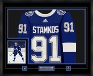 Steven Stamkos Signed Framed Jersey Lightning Blue Adidas