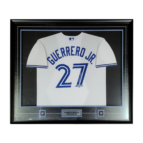 Vladimir Guerrero Jr Signed Framed Toronto Blue Jays Nike White Replica Nike Jersey 