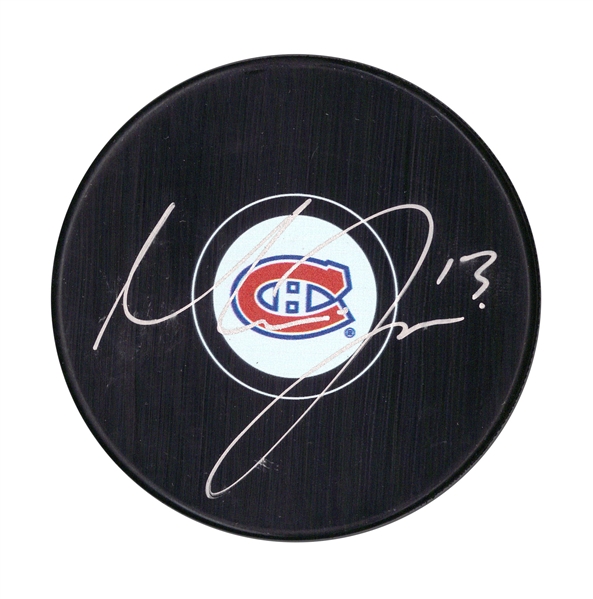 Max Domi Signed Puck Canadiens Logo