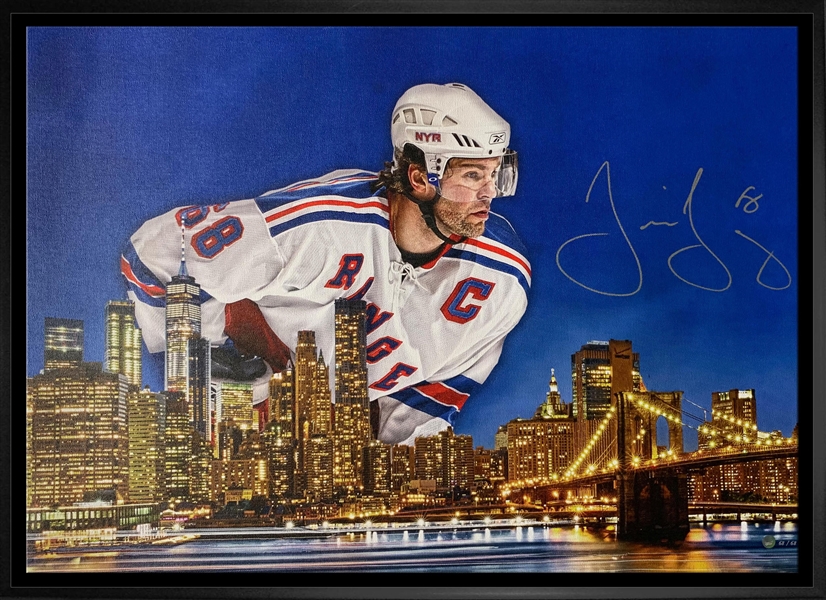 Jaromir Jagr Signed Framed 20x29 New York Rangers Skyline Canvas (Limited Edition of 68)