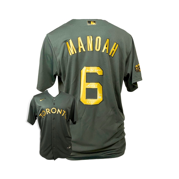 Alek Manoah Signed Jersey Blue Jays 2022 All-Star Game Replica Charcoal Nike Insc "1st All-Star Game" "2022" (Limited Edition of 66)