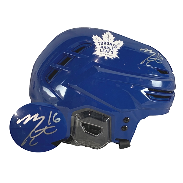 Mitch Marner Signed Helmet Game Model Maple Leafs