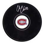 Cole Caufield Signed Montreal Canadiens Logo Puck