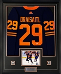 Leon Draisaitl Signed Framed Edmonton Oilers Alternate Adidas Authentic Jersey