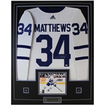 Auston Matthews Signed Framed Toronto Maple Leafs Adidas White Jersey