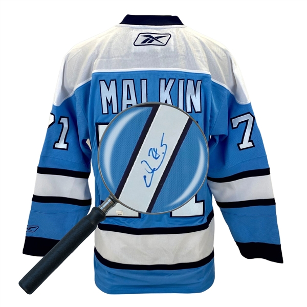 Evgeni Malkin Signed Pittsburgh Penguins Third Replica Powder Blue Reebok Jersey