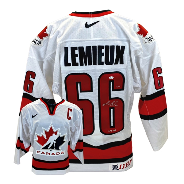 Mario Lemieux Signed 2004 Team Canada Pro Jersey Insc WC 04 LE 15/66