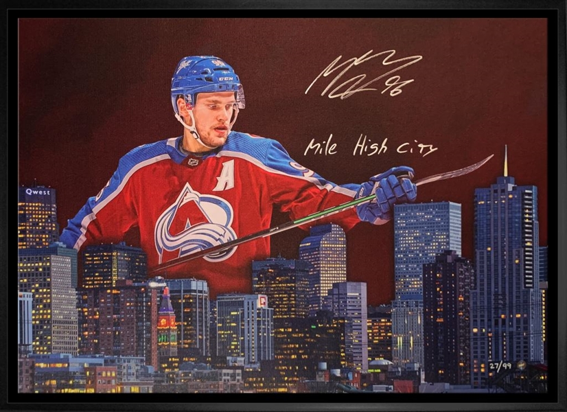 Mikko Rantanen Colorado Avalanche Signed Framed 20x29 Colorado Skyline Canvas (Limited Edition of 99)