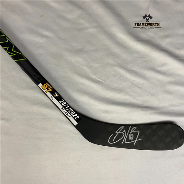 Sidney Crosby Signed Game Used Stick vs Detroit Red Wings (Jan 28th, 2022)