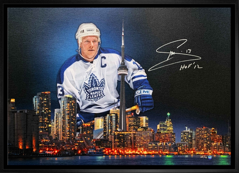 Mats Sundin Signed Framed 20x29 Toronto Maple Leafs Skyline Canvas