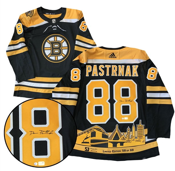 David Pastrnak Signed Boston Bruins Adidas Authentic Skyline Jersey LE/88