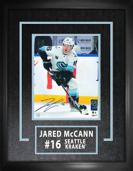 Jared McCann Seattle Kraken Signed Framed 8x10 White Action Photo