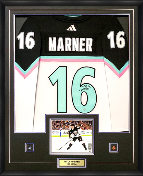 Mitch Marner Signed Jersey Framed 2023 Eastern Conference NHL All-Star Adidas White