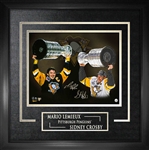 Sidney Crosby / Mario Lemieux Dual Signed 16x20 Etched Mat Stanley Cup-H