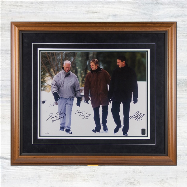 Mario Lemieux / Wayne Gretzky / Gordie Howe Signed "Pond of Dream" Limited Edition of 299