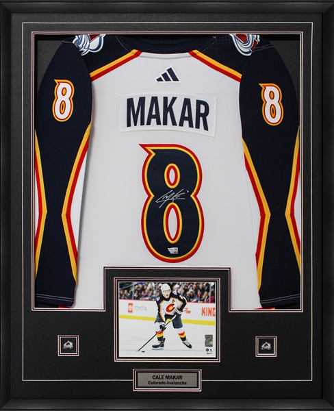 Cale Makar Signed Framed Colorado Avalanche 22/23 Reverse Retro Adidas Auth. Jersey