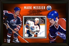 Mark Messier Edmonton Oilers Signed PhotoGlass Framed 10x12 Photo