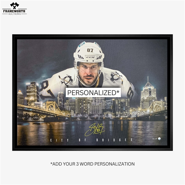 Sidney Crosby Signed **Personalized** "City of Bridges" Canvas