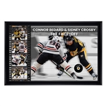 Connor Bedard Signed Puck Photo Glass Collage vs Sidney Crosby