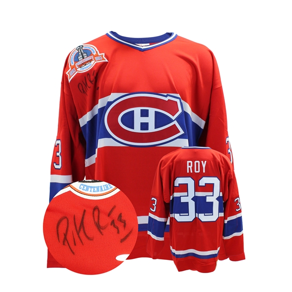 Patrick Roy Signed Vintage Mitchell&Ness Red Jersey Canadiens