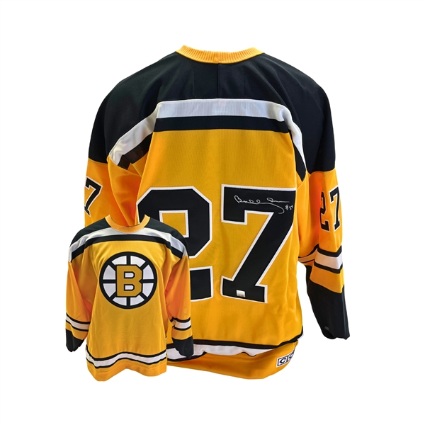 Bobby Orr Signed Boston Bruins 1966 Yellow Vintage CCM Rookie #27 Jersey