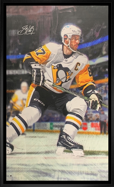 Sidney Crosby Pittsburgh Penguins Signed Framed 36x60 Action Gallery Edition Canvas (Limited Edition of 28) (PICK UP ONLY)