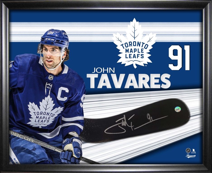 John Tavares Toronto Maple Leafs Signed PhotoGlass Framed Stickblade
