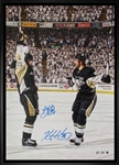 Sidney Crosby and Kris Letang Signed 20X29 Canvas Framed Celebration-V (Limited Edition of 87)