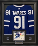 John Tavares Signed Framed Toronto Maple Leafs Blue Adidas Authentic Jersey