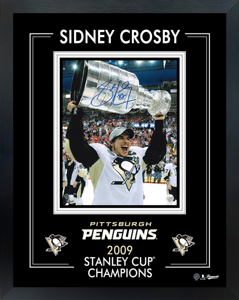 Sidney Crosby Signed 8x10 Framed PhotoGlass 2009 Stanley Cup Penguins (Limited Edition of 87)