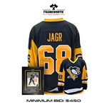 Jaromir Jagr Signed Framed Pittsburgh Penguins 8x10 + Signed Pittsburgh Penguins Fanatics Vintage Jersey