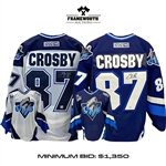 Sidney Crosby Signed Oceanic Rimouski White CCM Pro Jersey + Signed Oceanic Rimouski Blue CCM Pro Jersey