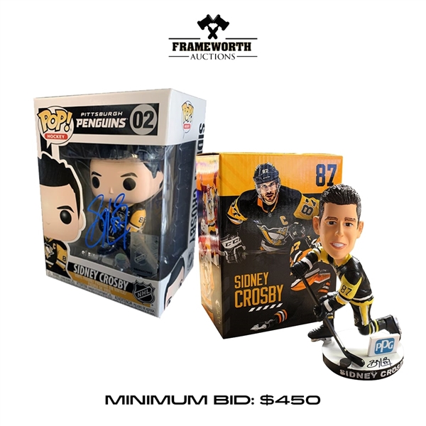 Sidney Crosby Pittsburgh Penguins Signed Funko Pop + Signed Bobble Head (Limited Edition of 87)