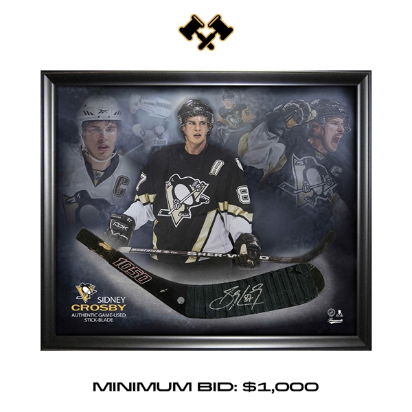 Sidney Crosby Pittsburgh Penguins Signed Framed Game-Used Stick Blade