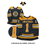 Jeremy Swayman Signed Boston Bruins Authentic Black Adidas Jersey