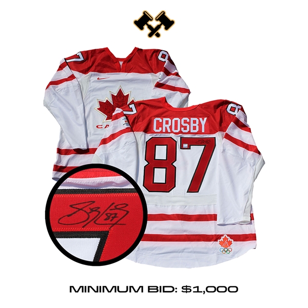 Sidney Crosby Signed Team Canada Game Model 2010 Olympics White Jersey