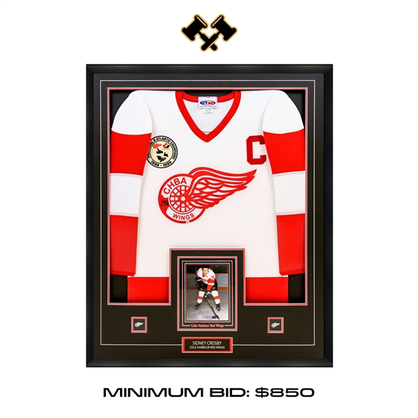 Sidney Crosby Signed Framed Jersey White Cole Harbour Red Wings (Limited Edition of 87)