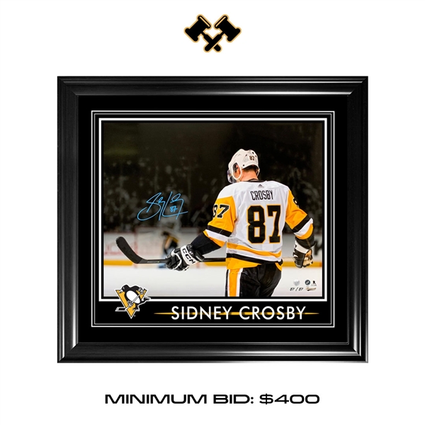 Sidney Crosby Signed 16x20 Framed PhotoGlass Penguins From Behind-H (Limited Edition of 87)