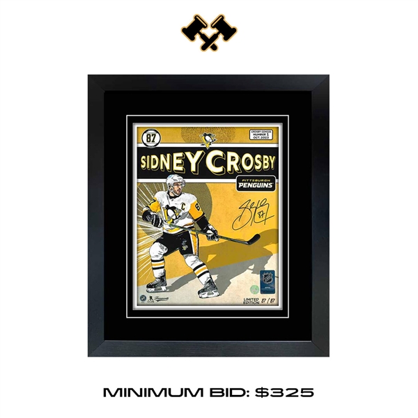 Sidney Crosby Signed 8x10 Framed Replica Comic Penguins (Limited Edition of 87)