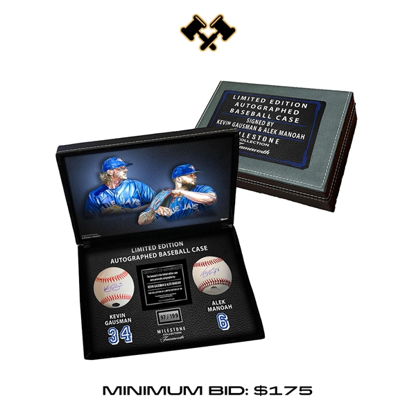 Alek Manoah and Kevin Gausman Signed Baseballs in a Toronto Blue Jays Deluxe Case LE/166