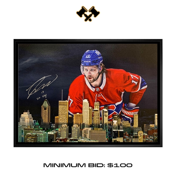 Josh Anderson Montreal Canadiens Signed Framed 20x29 Skyline Canvas with "Sin City" Inscribed