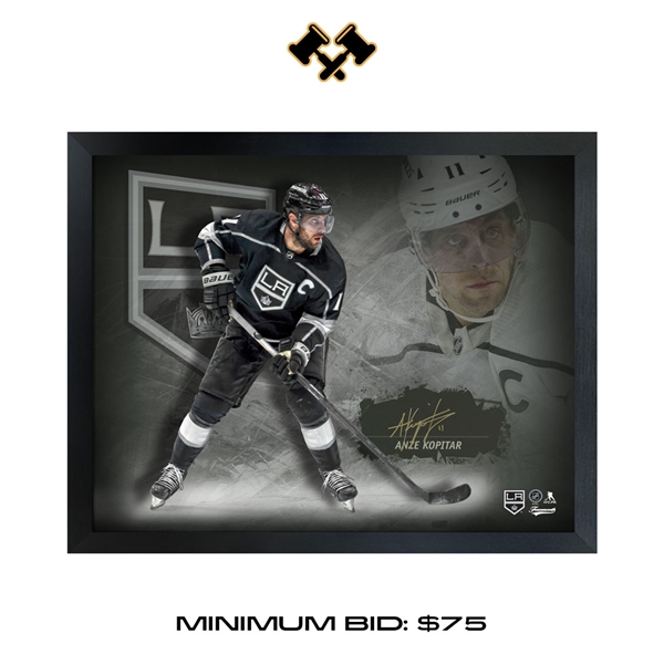 Anze Kopitar Embedded Signature 16x20 PhotoGlass Frame Kings