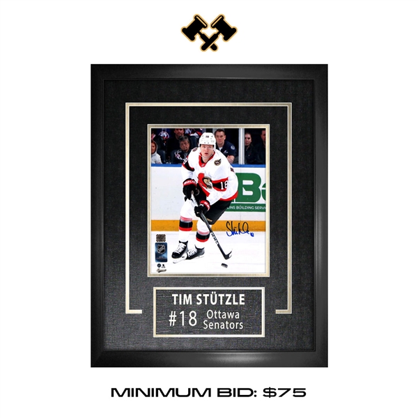 Tim Stutzle Signed Framed Ottawa Senators Away 8x10 Photo