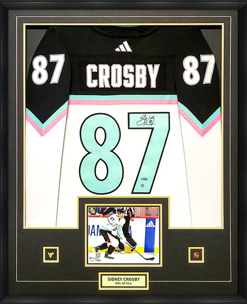 Sidney Crosby Signed Jersey Framed 2023 Eastern Conference All-Star Adidas White (Limited Edition of 87)